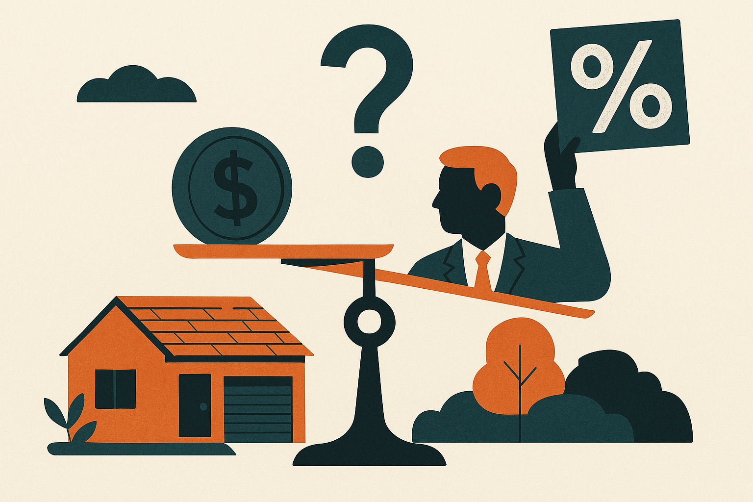 Editorial illustration for a property news story titled "What if politicians set your mortgage rate? Why it could leave you worse off". Summary: With Australia holding the second highest interest rates in the developed world, the Property B